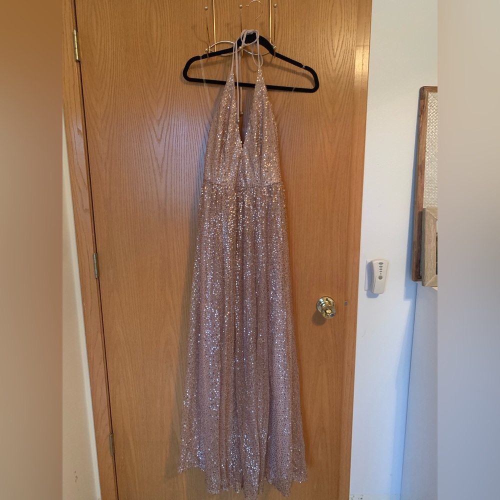 Dusty rose, sequenced dress